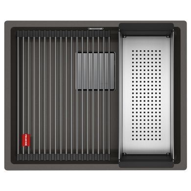 Кухонна мийка гранітна під стільницю Franke Kubus 2 KNG 110-52 (125.0750.726) Сірий сланець (килимок Rollmat в комплекті)