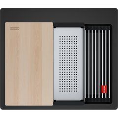 Кухонна мийка Franke KUBUS PRO KNG 610-53 (114.0749.409) Чорний матовий (вкл. обробну дошку, коландер та килимок Rollmat)