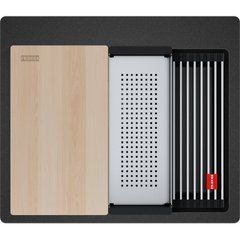 Кухонна мийка Franke KUBUS PRO KNG 610-53 (114.0749.501) Онікс (вкл. обробну дошку, коландер та килимок Rollmat)
