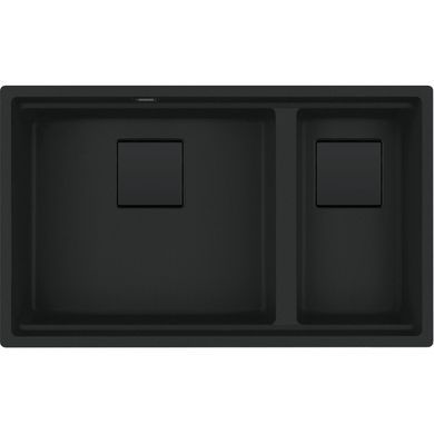Кухонная мойка гранитная под столешницу Franke Kubus 2 KNG PRO 120 (125.0750.515) Черный матовый BLACK EDITION (колландер, доска и коврик Rollmat, аксессуары Color Line в комплекте)