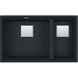 Кухонная мойка гранитная под столешницу Franke Kubus 2 KNG PRO 120 (125.0750.514) Черный матовый (колландер, доска и коврик Rollmat в комплекте)