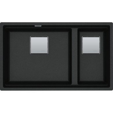 Кухонна мийка гранітна під стільницю Franke Kubus 2 KNG PRO 120 (125.0750.513) Онікс (коландер,дошка та килимок Rollmat в комплекті)